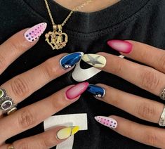 Mix N Match Nails, Mix And Match Nails, Mismatched Nails, Match Nails, Mix Match Nails, Luv Nails, Gucci Nails, Girls Nail Designs, Hello Nails