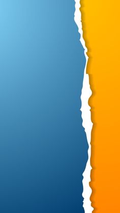 an orange and blue background with torn paper on the bottom right corner, showing two different layers