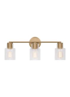 Visual Comfort Studio Drew & Jonathan Sayward 3 - Light Bath in Satin Brass DJV1003SB Burst Of Light, Spring Rugs, Transitional Vanity, Bath Hardware, Bath Vanity Lighting, Bath Bar, Filament Bulb, Step Lighting, Brushed Steel