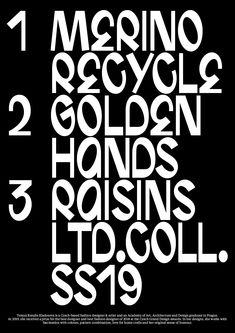 a poster with the words merino recycla and golden hands raisins