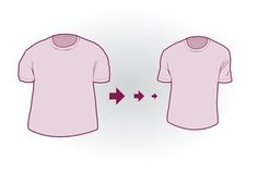 a pink t - shirt with an arrow pointing to the left and right directions on it