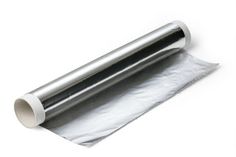 two rolls of aluminum foil sitting on top of each other