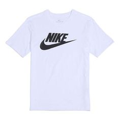 Nike Sportswear Classical Logo Printed TEE Men White AR5005-101 (Men's/Round Neck/Short Sleeve) Crew Neck T-shirt For Light Sports, Nike Moisture-wicking Sportswear T-shirt, White Short Sleeve Sportswear T-shirt, Nike Short Sleeve T-shirt For Gym, White Workout T-shirt With Logo Print, White Casual T-shirt For Sports, Casual White T-shirt For Sports, Sports T-shirt With Logo Print, White Short Sleeve T-shirt For Light Sports