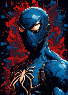 the amazing spider - man is depicted in this illustration by mark vandervelen