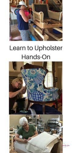 an image of two women working on upholsters in the process of making furniture