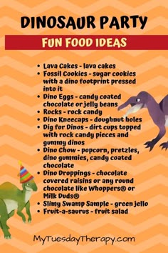 dinosaur party fun food ideas for kids