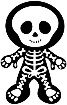 a black and white drawing of a skeleton