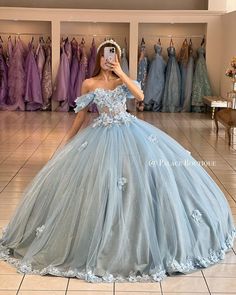 Dusty Blue 15 Dresses, Cinderella Quince Theme Ideas, Ocean Blue Quinceanera Dresses, Elsa Quinceanera Dress, Gray Blue Quinceanera Dresses, Dusty Blue Quince Dress, Blue Grey Quinceanera Dresses, Sky Blue Quince Dress, Pastel Blue Quinceanera Dresses