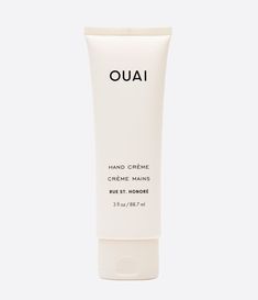 OUAI Hand Creme in Rue St Honore scent to moisturize hands on counter Vanilla Hand Cream, Job Girl, Spring Skin, Ouai Haircare, Haut Routine, Detox Shampoo, Hair Gloss, Hand Creams, Cool Packaging