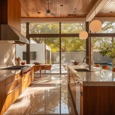 the kitchen is clean and ready for us to use in the day time, with plenty of natural light