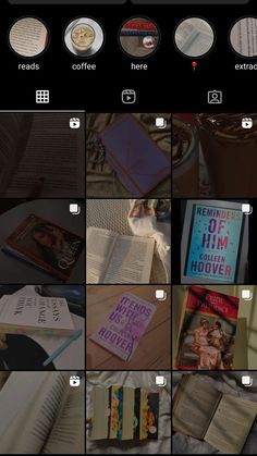 an image of a collage of books on the webpage with other images and captions