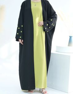 Elegant Comfort: All-Season Embroidered Abaya Indulge in timeless style and effortless comfort with this beautifully embroidered abaya, crafted from breathable, easy-care polyester. Designed for a regular fit, it flatters various body types and offers year-round versatility. Delicate embroidery adds a touch of elegance, making it perfect for casual outings or everyday wear. Processing Time : 20-25 Business Days Key Features: Material: Polyester for wrinkle resistance and easy care Fit: Regular f Embroidered Abaya, Long Kaftan, Silk Bottoms, Moroccan Caftan, Delicate Embroidery, Rayon Pants, Silk Lehenga, Hip Dress, Embroidered Jacket