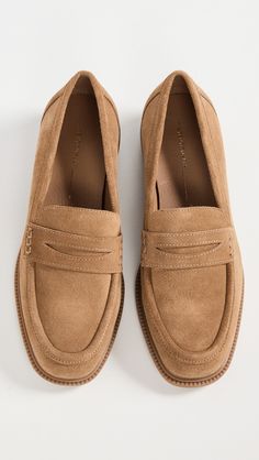 Find INTENTIONALLY BLANK Marblehead Loafers on Editorialist. Upper: Cowhide suede. Lining: Pigskin. Penny vamp strap. Chunky heel. Square toe. Rubber sole. Imported, China. This item cannot be gift-boxed. Measurements: Heel: 1in / 25mm Flat Shoes Outfit, Intentionally Blank, Low Heel Flats, Pig Skin, Chunky Heel, Chunky Heels, Low Heels, Penny, Shoes Flats