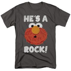 Sesame Street He'S A Rock - Men's Regular Fit T-Shirt Men's Regular Fit T-Shirt Sesame Street Whimsical Words, Sesame Street Elmo, The Amazing World Of Gumball, Adulting Shirts, Rock Crafts, A Rock, A Christmas Story, Sesame Street, State Art