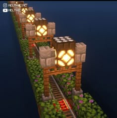 Minecraft Trails Ideas, Train Track Minecraft, Minecraft Rail System, Minecraft Nether Railway Ideas, Cool Minecraft Ideas Buildings, Train In Minecraft, Underground Railroad Minecraft, Minecraft Tunnel Entrance Ideas, Minecraft Shack House