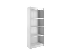 Tall white bookshelf with five shelves, measuring 60 inches, featuring a sleek, minimalist design ideal for modern interiors. Perfect for organizing books, decor, and storage baskets. Organized Living Room, Tall Bookcase, Tall Bookcases, Beautifully Organized, Organized Living, Adjustable Shelves, Flat Surface, Living Room Office, Room Office