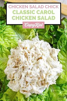 chicken salad with lettuce and cheese on top