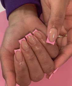 @ krystal.nailedit Tapers Square Nails Short, Ombre Overlay Nails, Shorties Nails Square French Tip, Short Arclyc Nail Ideas, Shorties Nails Square Design, Tapered Square Nails Short, Nail Overlay Ideas, Short Tapered Square Nails, Plain Acrylic Nails