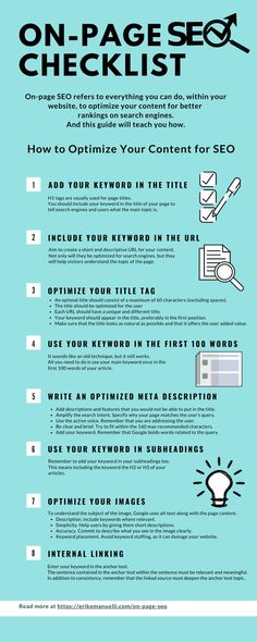 the ultimate guide to optimize your content on - page seo checklist info