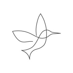 a simple line drawing of a bird