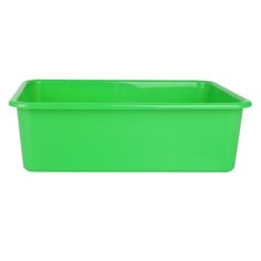 a green plastic tub on a white background