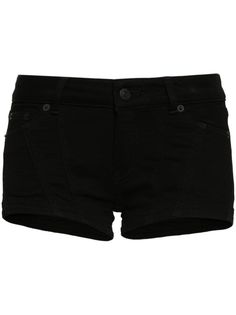 black stretch-cotton denim contrast stitching panelled design low-rise belt loops classic five pockets logo patch to the rear thigh-length concealed fly and button fastening Black Mini Shorts, Outfits Dr, Outfit Png, Y2k Shorts, Black Jean Shorts, City Dress, Mini Shorts, Summer Beach Wear, Denim Mini