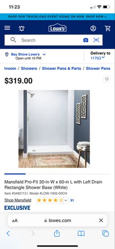 the bathroom is on sale for $ 3, 999 per sq ft with left drain