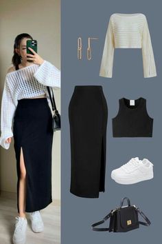 Pencil Skirt Outfits Casual, Womens Skirt Outfits, Skirt Tulle, Dressy Casual Outfits, Pencil Skirt Outfits, Casual College Outfits, Rock Outfit, Everyday Fashion Outfits, Casual Day Outfits