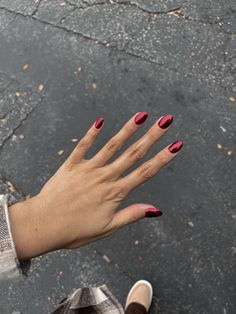 red chrome nails Valentines Day Nails Red Chrome, Red Crome Nails Nailart, Red Chrome Nails Almond French Tip, Ruby Red Chrome Nails, French Tip Red Chrome, Glassy Red Nails, Red Christmas Chrome Nails