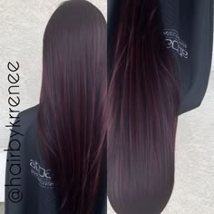 Purple Tinted Hair, Pelo Color Borgoña, Gold Ideas, Dark Purple Hair, Dark Brunette Hair, Burgundy Hair, Hair Color And Cut