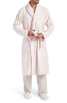 Enjoy the luxurious elegance of a spa-inspired robe at home with this supercomfy style loomed from long-staple Turkish cotton. 45 1/2" length (size Large)   Open front   Shawl collar   Long sleeves   Front patch pockets   Removable tie belt   100% cotton   Machine wash, tumble dry   Made in Turkey   Pop-In@Nordstrom   OEKO-TEX®–certified materials free of harmful substances Long Beige Robe For Loungewear, Spa Inspiration, Sleepwear Robe, Shawl Collar, Tie Belt, Shawl, Lounge Wear, At Home, Spa