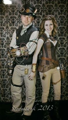 Steampunk Couples Costume, Steampunk Costume Ideas, Steampunk Couple, Steampunk Mode, Couples Costumes Creative, Steampunk Glasses, Moda Steampunk, Diy Steampunk, Steampunk Costumes