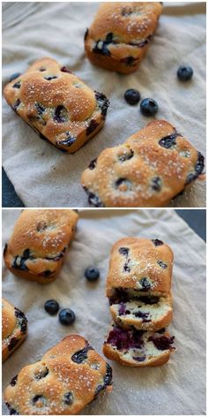 blueberry bagels with powdered sugar on top