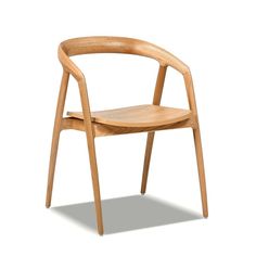 a wooden chair on a white background with no one in it's place to sit