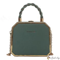 Bird in Bag - Bag female new popular fashion handheld chain shoulder bag crossbody small square bag Square Evening Bag, Trendy Green Crossbody Box Bag, Elegant Green Box Bag With Large Capacity, Green Large Capacity Satchel For Evening, Trendy Large Capacity Rectangular Evening Bag, Chic Green Satchel With Chain Strap, Square Evening Bag With Chain Strap, Trendy Green Box Bag For Evening, Trendy Green Square Box Bag