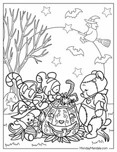 Halloween Disney Coloring Pages, Snoopy Halloween Coloring Pages, Vintage Halloween Coloring Pages, Easy Halloween Coloring Pages, Halloween Coloring Sheets Free Printable, Fall Adult Coloring Pages, Hocus Pocus Coloring Pages, Halloween Coloring Pages For Adults, Disney Halloween Coloring Pages