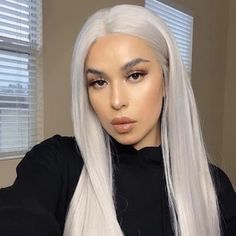 This Is A High Quality Synthetic Wig And This Is A Super Soft High Grade Futura Fiber And Looks Like Real Human Hair -Color ;White Blonde -Inches; 30 -Cap Type; 13*3 -Density: 150% -Texture: Natural Silky -Material; High Quality Heat Resistant (420) Futura Japan Synthetic Fiber -Cap Size: Medium With Combs And Adjustable Straps On The Inside-Can Be -Styled As A Photo: Yes Washing & Care Brush Hair In Sections(Bottom, Middle, Top) From Top To Bottom With A Wide Tooth Comb. Do Not Overbrush; Cut Off Excess Tangles As Desired. Gently Wash The Hair In Lukewarm Water. Rinse Thoroughly In Cold Water And Shake Off Excess Water. (Do Not Wring Hair) Air Dry The Hair. Do Not Use A Blow Drye Dye Wig, Silver Wigs, Medium Bob, Wigs Long, Really Long Hair, Human Hair Color, Air Dry Hair, Wig Color, Brush Hair