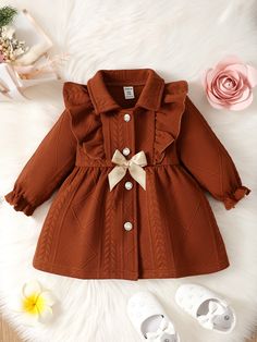 Kids Clothing Brands, Belted Coat, Flounce Sleeve, Little Dresses