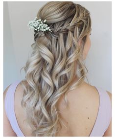 Bridesmaid Hair Braid, Waterfall Hairstyle, Pageant Hair, Wedding Hairstyles Bridesmaid