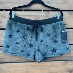 New With Tags. No Flaws. Giftable! Size Large Sherpa Pajama Shorts With Stars Design On An Olive Green Canvas. Has Drawstring And Elastic Waist. 100% Polyester Physical Manifestation, Stars Design, Pj Shorts, Pajama Shorts, Star Designs, Pajamas Women, Character Design Inspiration, Denim Fashion, Wood Wall