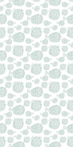 a white and green wallpaper with leaves on the back ground, in shades of blue