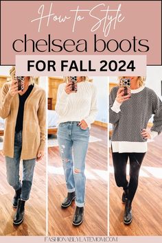 Elevate your fall fashion with Chelsea Boots Outfit Women love. Discover how to incorporate edgy shoes into your wardrobe with our style guide. Chelsea Boots With Mom Jeans, Georgia Boots Women Outfit, Outfits To Wear With Chunky Boots, Ivory Lug Boots Outfit, Women’s Outfits With Chelsea Boots, Black Rain Boots Outfit Winter, Best Jeans For Chelsea Boots, Womens Outfits With Boots