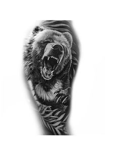 Grizzly Bear Tattoos For Men, Bear And Cub Tattoo, Nordic Sleeve, Grizzly Bear Tattoos, Cubs Tattoo, Bear Tattoo Designs, Surreal Tattoo, Compass Tattoo Design, Bear Tattoos