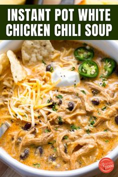 This instant pot white chicken chili is a winner! Even picky eaters can love this soup! Such a flavorful way to use beans, corn and chicken! If you love trying out new soup recipes or looking for new winter recipes to try, this chicken soup is a must. Click here to make this easy instant pot dinner recipe.

#alyonascooking #recipe #soup #chili #dinner Food Recipes Instant Pot, Instant Pot White Chicken Chili, White Chicken Chili Healthy, Corn And Beans, Tasteful Recipes, Dinner For Family, Dinner Recipes Easy Healthy, Cooking Food Recipes, Quick Cooking Recipes