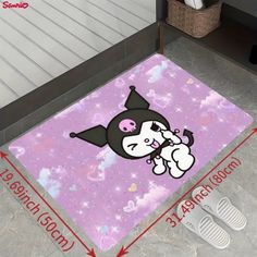 an area rug with a cartoon character on it