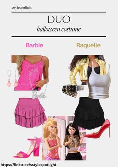 barbie doll clothes and accessories are featured in this ad for barbie dolls, which is also available