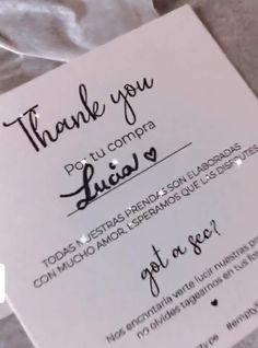 a thank card with the words thank you written on it