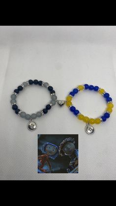 Handmade Coraline and Wybie inspired matching bracelets!  *SILVER PLATED* Check out my shop for more handmade bracelets 🧵💕 Coraline And Wybie Bracelets, Coraline Bracelet Ideas, Coraline Bracelet, Rls Goals, Coraline And Wybie, Couple Stuff, Bracelets Ideas, Friendship Bracelets With Beads, Dream Fashion