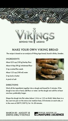 an advertisement for viking bread with information about the ingredients and instructions to make your own viking bread