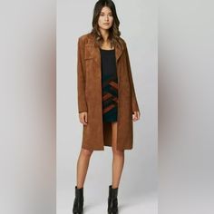 Blank Nyc Free People Coco Brown Faux Suede Belted Trench Coat Jacket With Pockets Size Xs Even Though It Xs I’m Medium And Fits Chic Suede Outerwear With Pockets, Chic Long Leather Jacket For Fall, Chic Long Leather Coat For Fall, Fall Leather Long Coat Jacket With Pockets, Chic Outerwear With Suede Overlays, Long Leather Jacket With Pockets For Fall, Fall Workwear Leather Long Jacket, Casual Outerwear With Suede Overlays, Casual Outerwear With Suede Overlays For Work